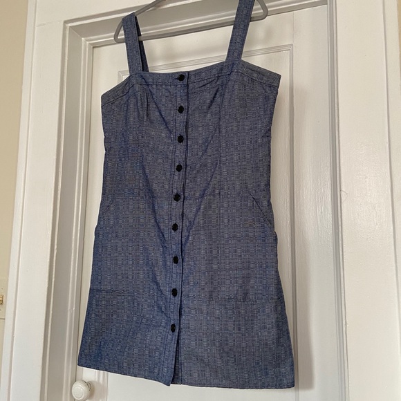 Derek Lam Chambray Button Front Dress w Pockets 16 - Picture 2 of 11